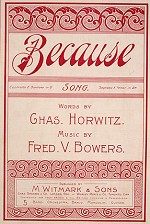 Sheet music to 'Because', 1898.